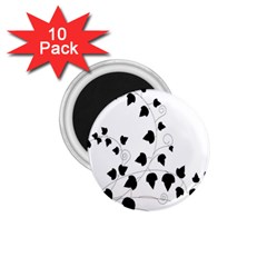 Black Leaf 1 75  Magnets (10 Pack) 