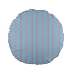 Bleu Pink Line Vertical Standard 15  Premium Flano Round Cushions by Mariart