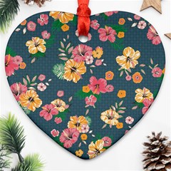 Aloha Hawaii Flower Floral Sexy Heart Ornament (two Sides) by Mariart