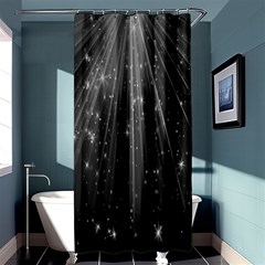 Black Rays Light Stars Space Shower Curtain 36  X 72  (stall) 