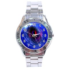 Blue Red Eye Space Hole Galaxy Stainless Steel Analogue Watch