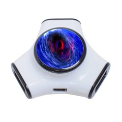 Blue Red Eye Space Hole Galaxy 3-port Usb Hub