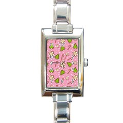 Ginger Cookies Christmas Pattern Rectangle Italian Charm Watch by Valentinaart