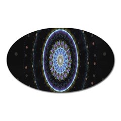 Colorful Hypnotic Circular Rings Space Oval Magnet