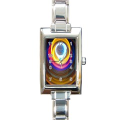 Colorful Glow Hole Space Rainbow Rectangle Italian Charm Watch