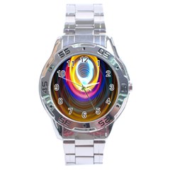 Colorful Glow Hole Space Rainbow Stainless Steel Analogue Watch