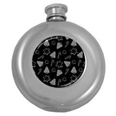 Ginger Cookies Christmas Pattern Round Hip Flask (5 Oz)