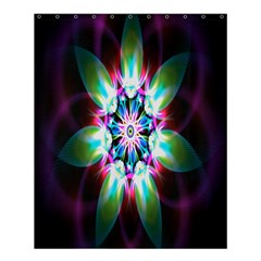 Colorful Fractal Flower Star Green Purple Shower Curtain 60  X 72  (medium) 