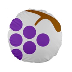 Fruit Grape Purple Standard 15  Premium Flano Round Cushions by Mariart