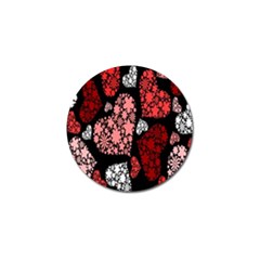 Floral Flower Heart Valentine Golf Ball Marker (4 Pack)