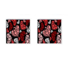 Floral Flower Heart Valentine Cufflinks (square)