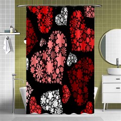 Floral Flower Heart Valentine Shower Curtain 48  X 72  (small) 