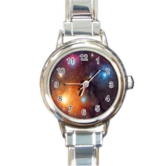 Galaxy Space Star Light Round Italian Charm Watch