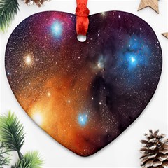 Galaxy Space Star Light Ornament (heart) by Mariart