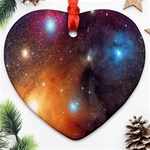 Galaxy Space Star Light Heart Ornament (Two Sides) Back