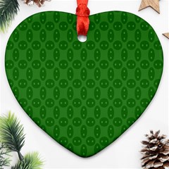 Green Seed Polka Ornament (heart) by Mariart