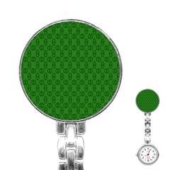 Green Seed Polka Stainless Steel Nurses Watch