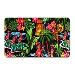 Hawaiian Girls Black Flower Floral Summer Magnet (Rectangular) Front