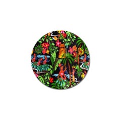 Hawaiian Girls Black Flower Floral Summer Golf Ball Marker