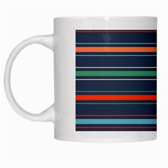 Horizontal Line Blue Green White Mugs by Mariart