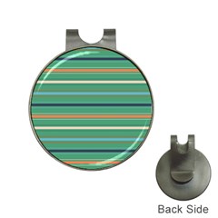 Horizontal Line Green Red Orange Hat Clips With Golf Markers by Mariart