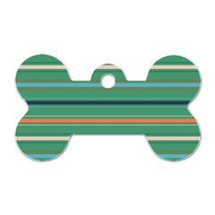 Horizontal Line Green Red Orange Dog Tag Bone (one Side)