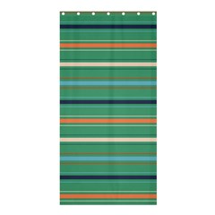 Horizontal Line Green Red Orange Shower Curtain 36  X 72  (stall) 