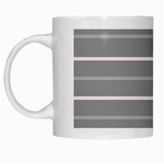 Horizontal Line Grey Pink White Mugs