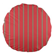 Line Red Grey Vertical Large 18  Premium Flano Round Cushions by Mariart