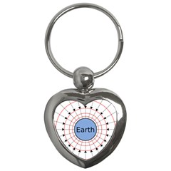 Magnetik Earth s Gravitational Line Triangle Key Chains (heart)  by Mariart