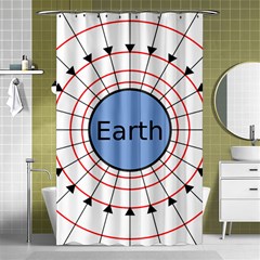 Magnetik Earth s Gravitational Line Triangle Shower Curtain 48  X 72  (small) 