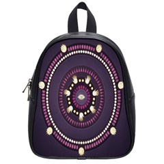 Mandalarium Hires Hand Eye Purple School Bag (small) by Mariart