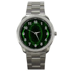 Green Foam Waves Polygon Animation Kaleida Motion Sport Metal Watch by Mariart