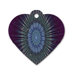 Peaceful Flower Formation Sparkling Space Dog Tag Heart (one Side)