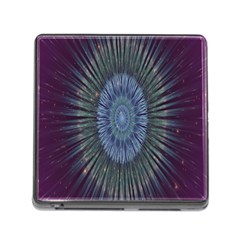 Peaceful Flower Formation Sparkling Space Memory Card Reader (square)