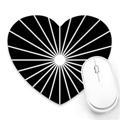 Ray White Black Line Space Heart Mousepads