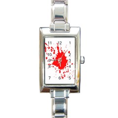 Red Blood Splatter Rectangle Italian Charm Watch