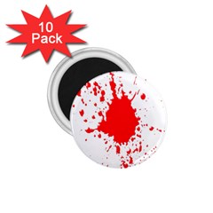 Red Blood Splatter 1 75  Magnets (10 Pack) 