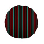 Red Blue Line Vertical Standard 15  Premium Flano Round Cushions Front