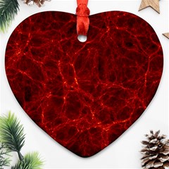 Simulation Red Water Waves Light Ornament (heart)