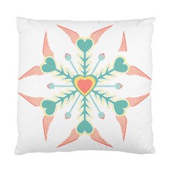 Snowflakes Heart Love Valentine Angle Pink Blue Sexy Standard Cushion Case (two Sides) by Mariart