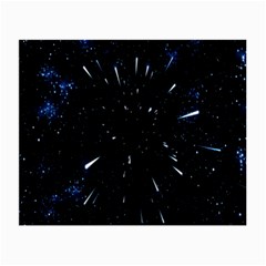 Space Warp Speed Hyperspace Through Starfield Nebula Space Star Line Light Hole Small Glasses Cloth (2-side) by Mariart