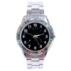 Space Warp Speed Hyperspace Through Starfield Nebula Space Star Line Light Hole Stainless Steel Analogue Watch by Mariart