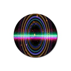 Spectrum Space Line Rainbow Hole Rubber Coaster (round)  by Mariart