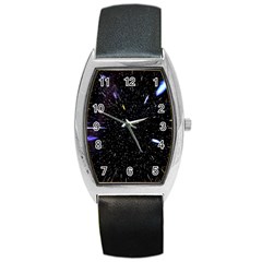 Space Warp Speed Hyperspace Through Starfield Nebula Space Star Hole Galaxy Barrel Style Metal Watch