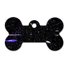 Space Warp Speed Hyperspace Through Starfield Nebula Space Star Hole Galaxy Dog Tag Bone (two Sides) by Mariart