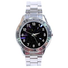 Space Warp Speed Hyperspace Through Starfield Nebula Space Star Hole Galaxy Stainless Steel Analogue Watch by Mariart