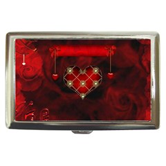 Wonderful Elegant Decoative Heart With Flowers On The Background Cigarette Money Cases by FantasyWorld7