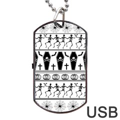 Halloween Pattern Dog Tag Usb Flash (two Sides) by ValentinaDesign