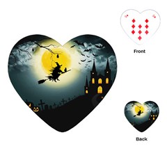 Halloween Landscape Playing Cards (heart)  by ValentinaDesign